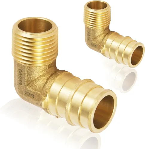 Vista 24 de Paquete de 2 accesorios HeSun PEX-A, codo de expansión de rosca NPT macho de 3/4 pulgadas PEX-A x 3/4 pulgadas, ASTM F1960098-2)