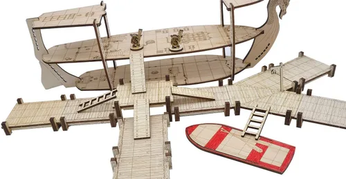 Vista 8 de Battle Ship Terrain + D&D Bridge, Muelle, Pasarela Set para Calabozos y Dragones, Pathfinder, D&D y RPG de mesa