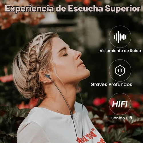 Vista 3 de Yatloml Auriculares con cable con micrófono, auriculares intrauditivos con cable con aislamiento de ruido de graves pesados, cable magnético