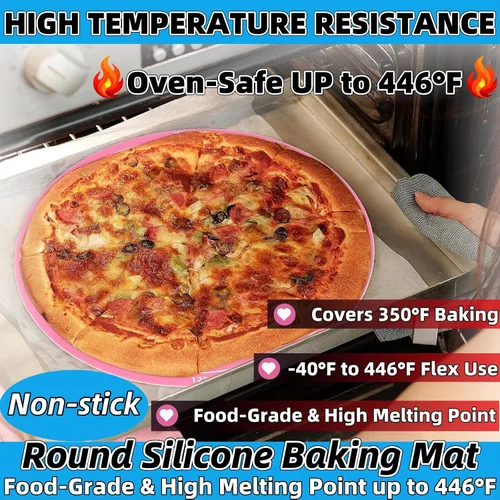 Vista 3 de Tapete de silicona para hornear, tapete de silicona para tartas, tapete de silicona para hornear con medidas para tartas, soporte antiadherente, Azul