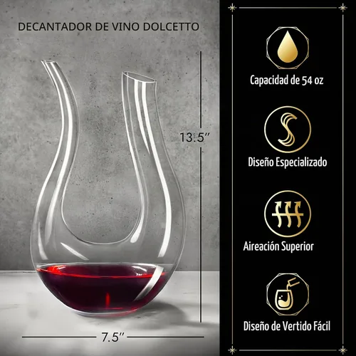 Vista 4 de Decantador de vino personalizado Dolcetto - Aireador de vino, vertido