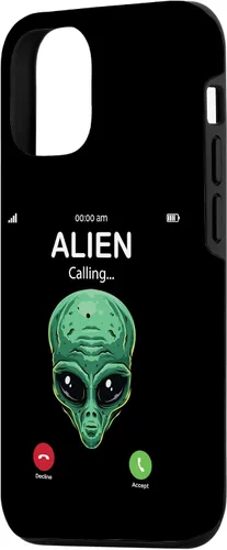 Vista 2 de iPhone 14 Alien Is Calling Funny Alien Humor OVNI Prank Teléfono Call Case