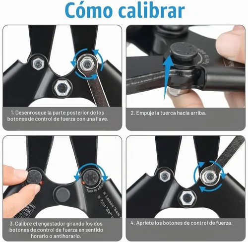Vista 6 de iCrimp IWS-1608B Herramienta de prensado de cuerda de alambre para mangas de bucle de aluminio, virolas de cable ovaladas dúplex de 1/16 '' a 3/16