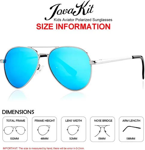 Vista 74 de Gafas de sol polarizadas de aviador pequeñas para niñas y niños de 4 a 16 años