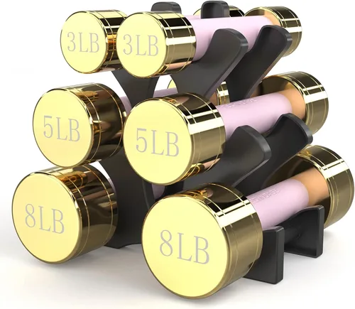 Vista 11 de Conjuntos de mancuernas redondas TECHNOAGE con mango de acero, cubierta de mango de goma de neopreno inolora Negro-6 piezas