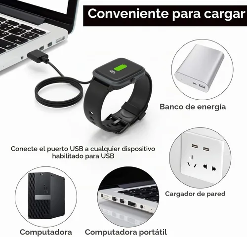 Vista 7 de Gloryfit - Cargador de reloj inteligente, cable de carga USB magnético de 0.157 pulgadas para relojes inteligentes Gloryfit con certificación