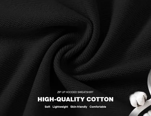 Vista 3 de Rdruko Sudadera con capucha y cremallera completa para mujer, con agujero para el pulgar, de algodón, con cremallera frontal, suave, ligera