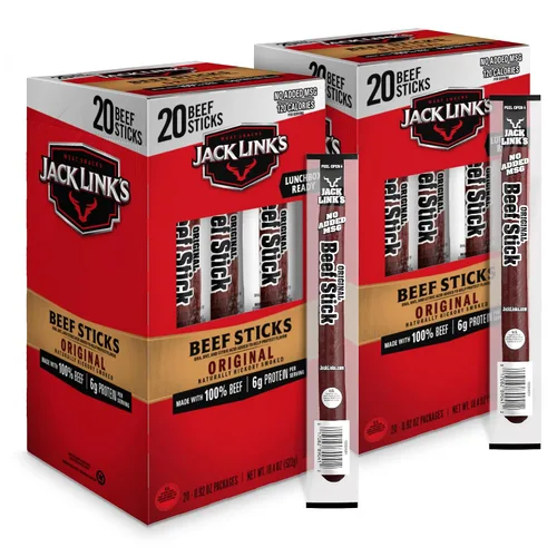 Vista 13 de Jack Link's Palitos de ternera, Original – Bocadillo de proteínas, palito de carne con 0.23 oz de proteína, hecho con 100% carne de res, palitos