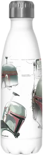 Vista 2 de Star Wars Helmet Schematics - Botella de agua de acero inoxidable de 17 onzas, 17 onzas, multicolor