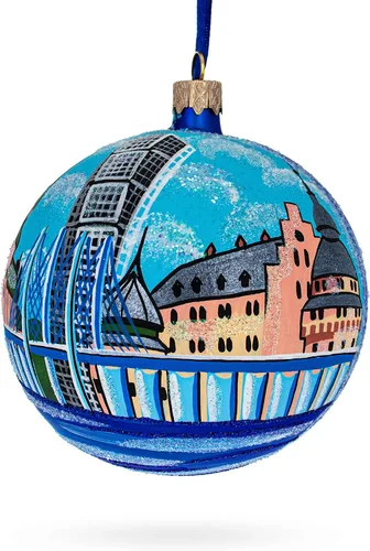 Vista 8 de Castillo de Vadstena, Estocolmo, Suecia, bola de cristal, adorno navideño de 4 pulgadas