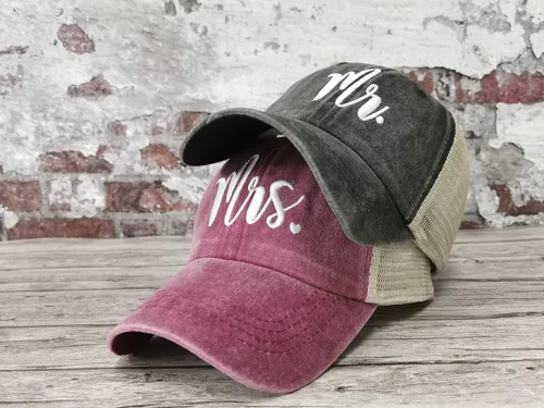 Vista 91 de Hepandy Mr Mrs Mom Dad Captain First Mate Mama and Mini Sombreros de béisbol