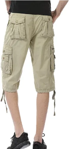 Vista 15 de Leward Pantalones cortos cargo de sarga de algodón para hombre, ligeros para exteriores