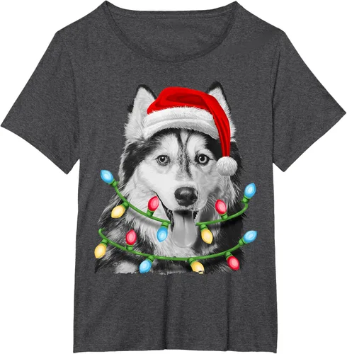 Vista 17 de Camiseta para niños con diseño de hachís siberiano con luces de árbol de Navidad Negro
