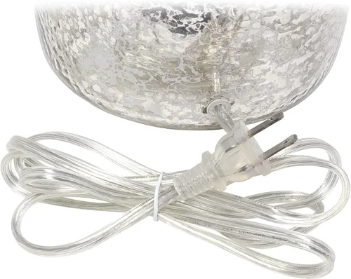 Vista 7 de Elegant Designs LT3335-MUR Lámpara de mesa de cristal texturizado, mercurio (paquete de 4)