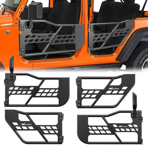 Vista 10 de Nilight - Parachoques delanteros compatibles con Jeep Wrangler JK/JKU de 2007, 2008, 2009, 2010, 2011, 2012, 2013, 2014, 2015, 2016, 2017 y 2018