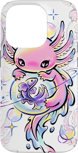 Vista 17 de Cute Kawaii Axolotl Purple Magical Crystals Case for iPhone 17