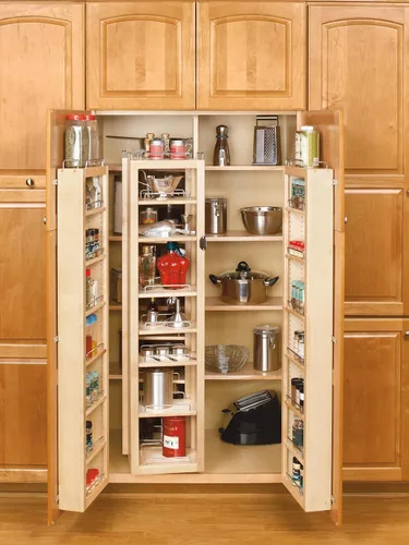 Vista 4 de Rev-A-Shelf Kit organizador de armario de despensa con columpio de madera