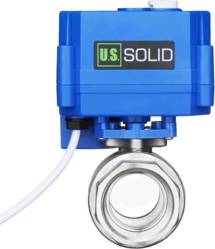 Vista 18 de Válvula de bola motorizada de 1/2 pulgada U.S. Solid Brass 9-24V AC/DC de 3 cables con cierre automático de puerto completo con anulación manual