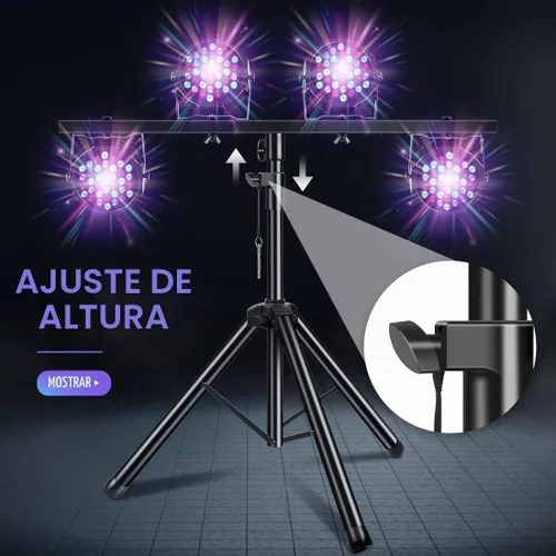 Vista 5 de PPH-Sisy Soporte de luz para DJ, resistente, para trípode, barra en T, luces de escenario, ajustable, 39-70 pulgadas, montaje de trípode