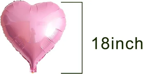 Vista 3 de 25 globos de Mylar en forma de corazón rosa de 18 pulgadas para decoraciones de fiesta de cumpleaños, decoración de boda, fiesta de compromiso