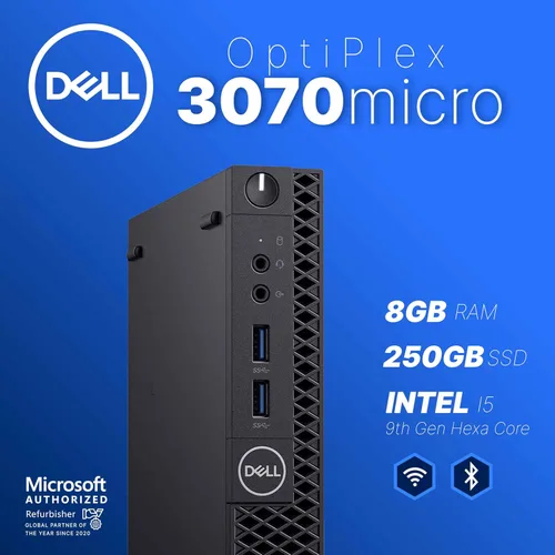 Vista 5 de Dell Optiplex 3070 Micro PC Windows 11 Pro Intel i5-9500 8 GB RAM + 250 GB SSD 5G WiFi + BT Mini computadora de escritorio (renovada)