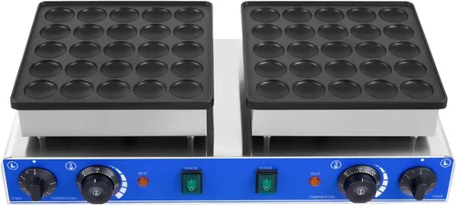 Vista 12 de Máquina de gofres belga de doble cabeza comercial giratoria de doble alerón para desayunar, cocina antiadherente, resistente, para restaurante, mini
