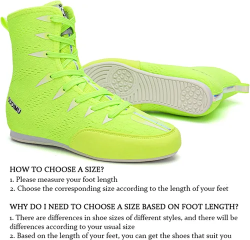 Vista 2 de JiuQing Zapatos de boxeo para niños y niñas, botas de entrenamiento de fitness, transpirables, antideslizantes, para lucha libre, sentadillas