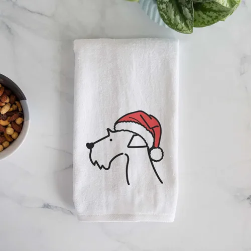Vista 4 de Inkopious Santa Hat Airedale Terrier - Toalla de mano decorativa - Decoración navideña para el hogar