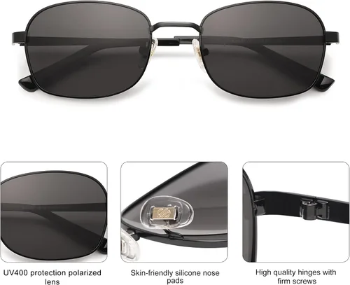 Vista 4 de SOJOS Retro Polarized Oval Sunglasses for Women Men Trendy Classic Shades UV400 Protection SJ1177