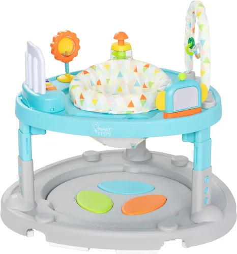Vista 17 de Smart Steps® Explore N’ Play 5 en 1 de asiento de actividad a elevador, Azul Safari Divertido Blue Safari Fun