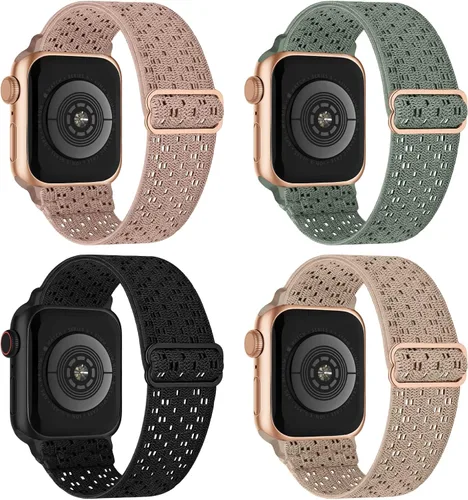 Vista 30 de 4 Pack Stretchy Solo Loop Compatible with Apple Watch Bands Women Men
