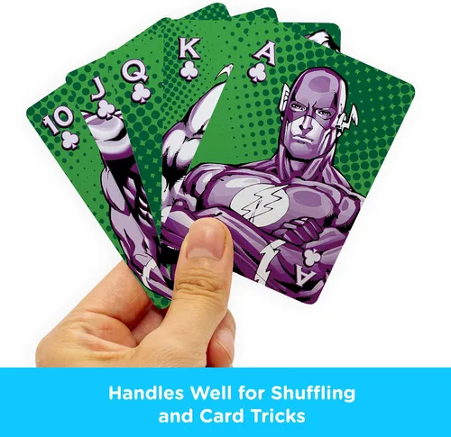 Vista 4 de AQUARIUS DC Comics Flash Playing Cards - Baraja de cartas con temática de flash para tus juegos de cartas favoritos, mercancía y coleccionables