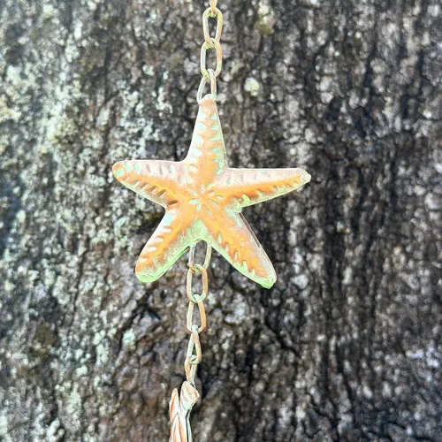 Vista 8 de Zeckos Cadena de lluvia de tortuga marina con estrella de mar