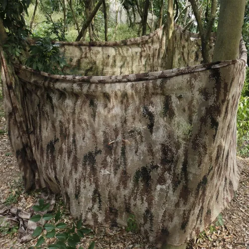 Vista 6 de WINWAY Malla silenciosa de camuflaje de arpillera 300D para caza, sombrilla de camping, ocultación, persianas de tiro Desierto digital