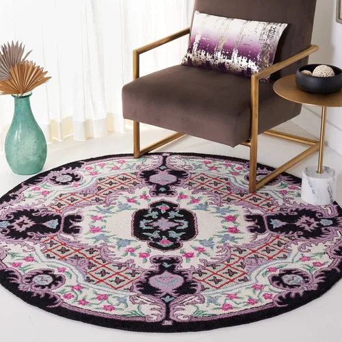 Vista 48 de SAFAVIEH Bellagio Collection - Alfombra decorativa de 2 x 3 pies, azul y rosa, hecha a mano de lana de medallón, ideal para zonas de alto tráfico