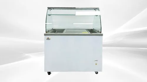Vista 3 de cooler depot Gelato Congelador vitrina de inmersión para gabinete de inmersión Escaparate de helado Curvo Vidrio transparente 40