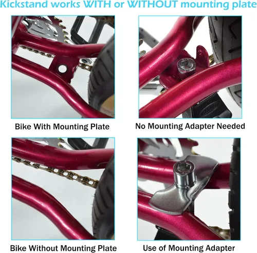 Vista 4 de Soporte de bicicleta Soporte central ajustable 24"-28" plateado