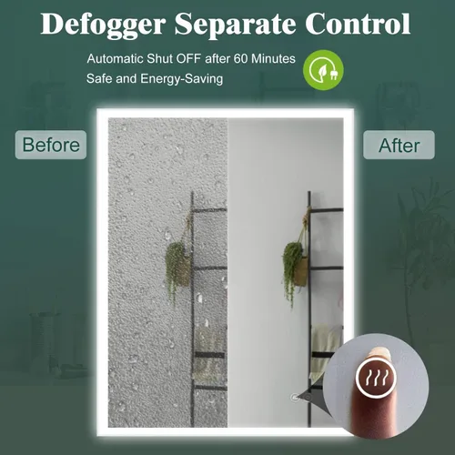 Vista 8 de Espejo de baño LED de 28 x 36 pulgadas, espejo de tocador de baño con luces, retroiluminado e iluminado frontal para baño, espejo iluminado