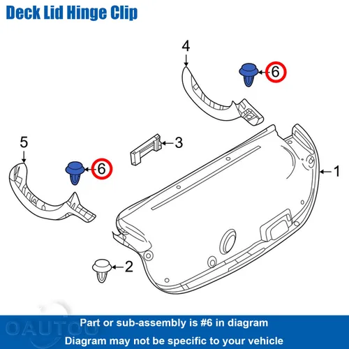 Vista 6 de 20 piezas de retenedor de cubierta de guardabarros y clip de panel de moldura para portón elevador GJ21-68-885B-02 para Mazda 2 3 5 6 626 CX-3 CX-30