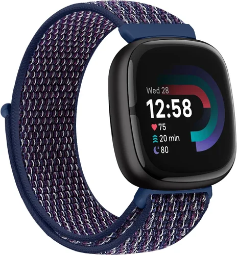 Vista 20 de Correas de nailon compatibles con Fitbit Versa 4/Sense 2/Versa 3/Fitbit Sense, correa de repuesto ajustable deportiva suave transpirable