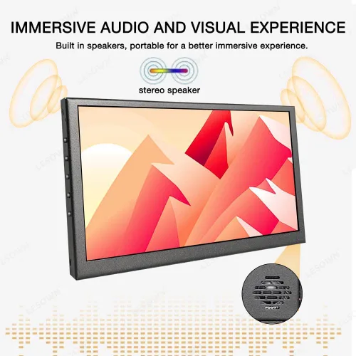 Vista 4 de 7 pulgadas mini monitor HDMI pantalla LCD PC caso secundario 1024x600 IPS pequeño monitor portátil con altavoces pantalla de temperatura PC