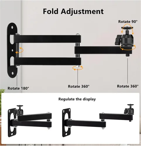 Vista 6 de SUNESA Soporte de proyector universal para montaje en pared, soporte de movimiento completo, rotación de 360 con placa, brazo flexible, soporte