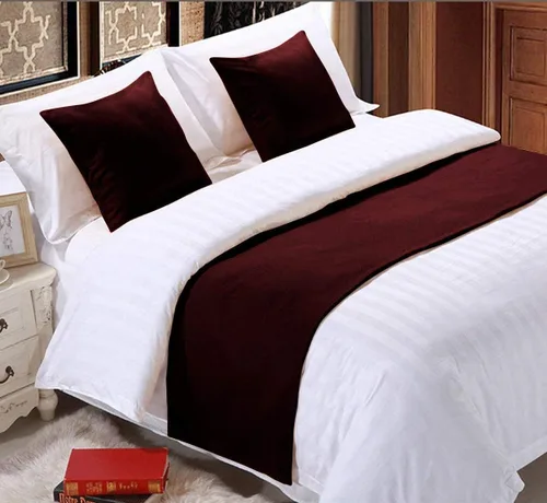 Vista 4 de Elegant Decor Camino de cama con fundas de cojín de 2 piezas, 800 hilos, bufanda de cama decorativa de lujo, 100% algodón egipcio, camino de cama