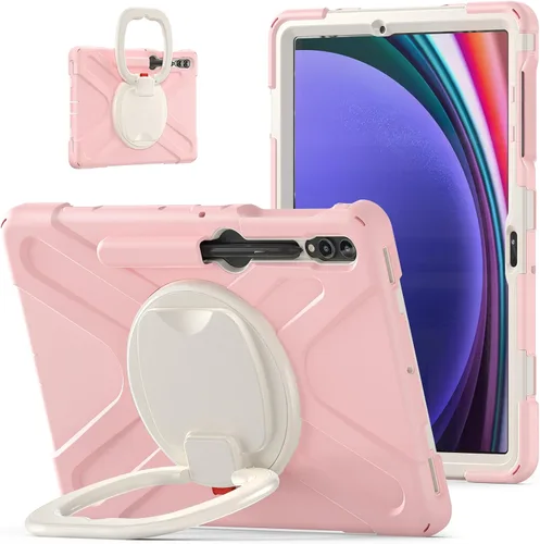 Vista 9 de Funda de silicona resistente para Samsung Galaxy Tab S9+ de 12.4 pulgadas 2023/S8+ /S7+/S7 Fe, con correa para el hombro, soporte para bolígrafo S