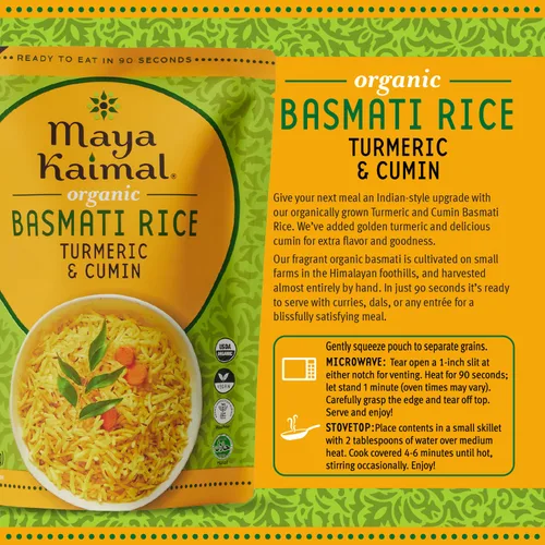 Vista 3 de MAYA KAIMAL Organic Turmeric & Cumin Basmati Rice, 8.5 OZ