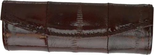 Vista 4 de Elegante diseño de piel de anguila cosmética caso lápiz labial caso Negro