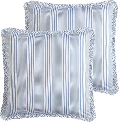 Vista 10 de Laura Ashley - Juego de edredón King con fundas de almohada, algodón, reversible Rama Toile Azul