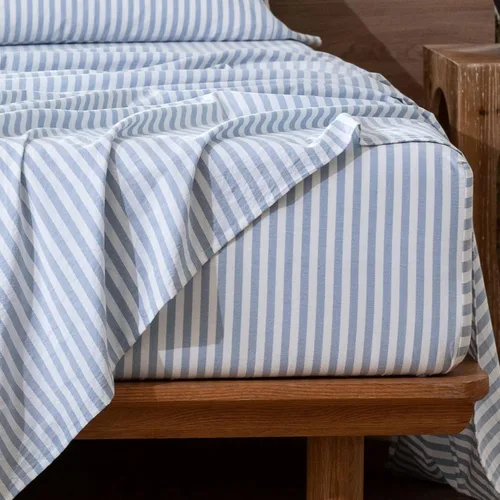 Vista 44 de MooMee Sábana bajera ajustable de solo 100% algodón lavado con textura parecida al lino, transpirable, duradera, suave, cómoda, bolsillo profundo