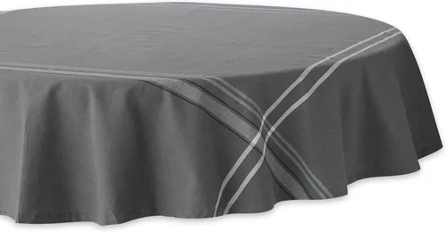 Vista 27 de DII - Mantel para mesa de comedor, estilo rústico, colección de manteles con rayas estilo francés, 60 x 84 pulgadas, color gris pardo/rojo