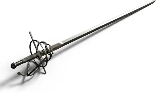 Vista 4 de Nueva espada de esgrima de rapier renacentista de Ace Martial Arts Supply con guardamonte curvo